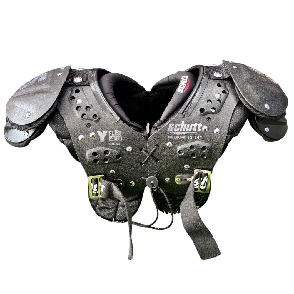 Schutt Football Shoulder Pads Kids Medium Black Excellent Y-Flex 4.0 All Purpose